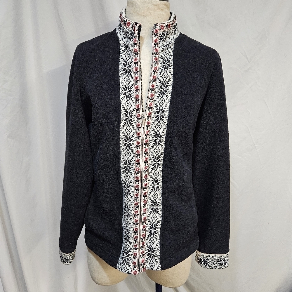 L.L. BEAN Vintage Women's M Nordic Snowflake Fleece Jacket